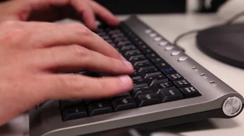 Hands typing on computer keyboard Stock Footage 46531415