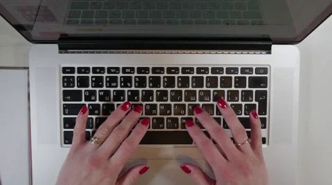 Hands typing on computer keyboard Видео 57231707