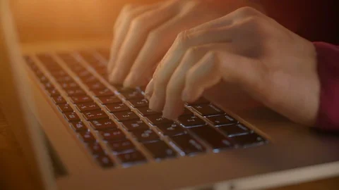 Hands typing on computer keyboard Stock Footage 69968584