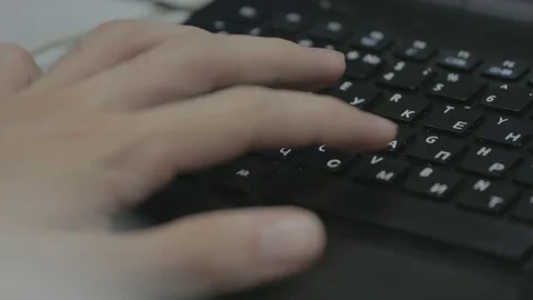 Hands Typing On Computer Keyboard 库存影片 78974517