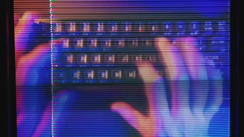 Hands typing on computer keyboard Stock Footage 252155133