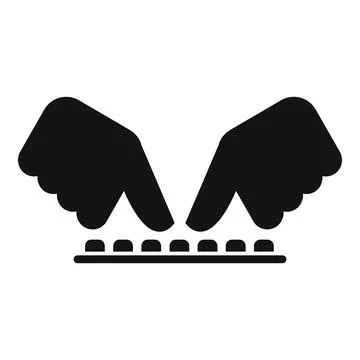 Hands typing on computer keyboard input icon Stock Illustration