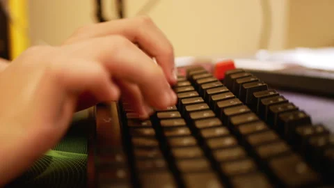 Hands typing on computer keyboard in the office desk. Stock Footage 165864062