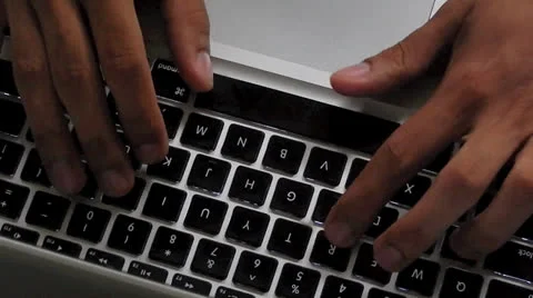 Hands typing on computer keyboard Top view Stock Footage 24465989