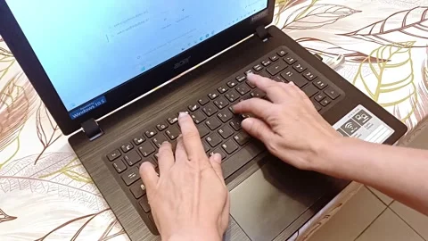 Hands Typing on Computer, Marina di Carrara, September 11, 2026, Italy Stock Footage 345233267