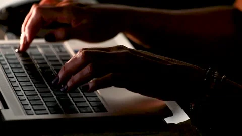 Hands typing on a computer or laptop Stock Footage 346922209