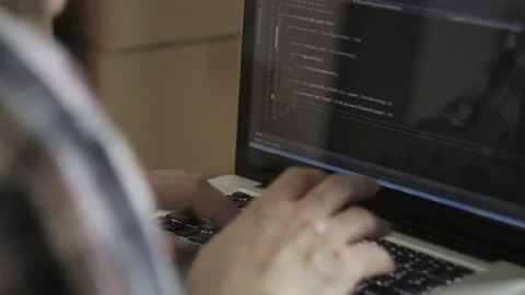 Hands typing on computer russian keyboard Stock Footage 86657767