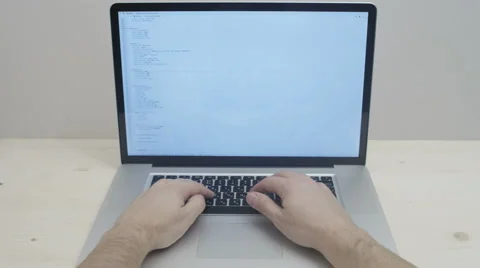 Hands typing css code on notebook Stock Footage 44264377