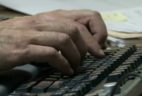 Hands Typing At Desk 3 Stock Footage 283939