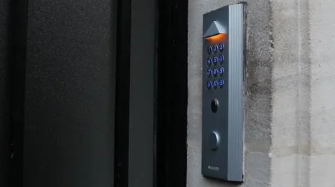 Hands typing digital code to open the door Stock Footage 59912864