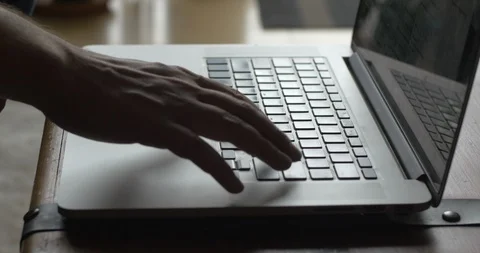 Hands Typing Email on Laptop Keyboard Stock-Footage 106577037