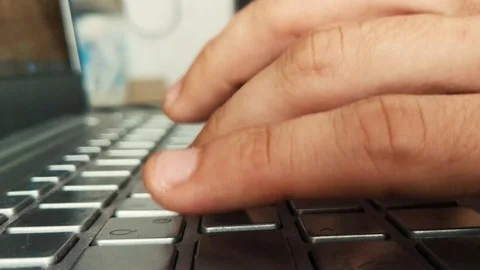 Hands typing fast on laptop keyboard. Stock Footage 93571440