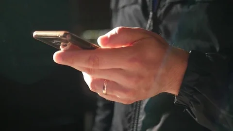 Hands typing fast text messages on smart phone. slow motion, 1920x1080, full hd Stock Footage 78971229