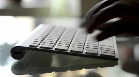 Hands Typing on a Keyboard 1 Stock Footage 10861197