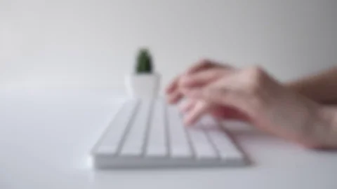 Hands typing on a keyboard. blur effect Stock Footage 75647266