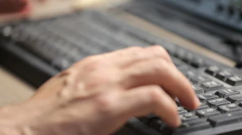 Hands typing on keyboard change focus Stock-Footage 50890294