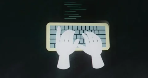 Hands typing on keyboard a computer code Stock Footage 313492813