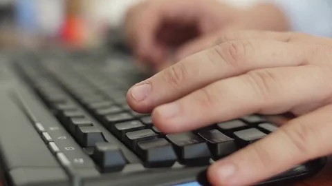 Hands typing on keyboard computer Stock Footage 82725418