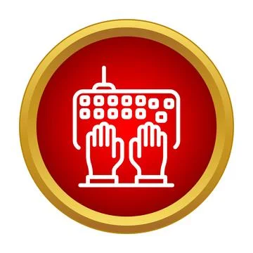 Hands typing on keyboard data entry icon Stock-Illustration