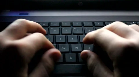 Hands Typing on Keyboard Stock Footage 1100103