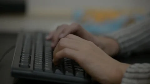 Hands typing on keyboard Stock Footage 29227865