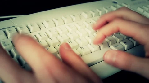Hands typing on Keyboard Stock Footage 34418184