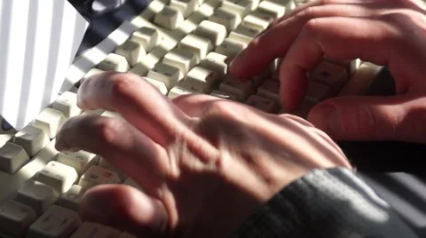 Hands typing on keyboard Stock Footage 49342450