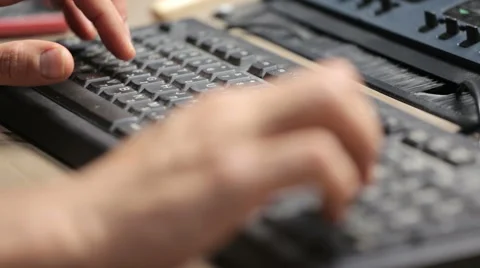 Hands typing on keyboard Stock-Footage 50890178