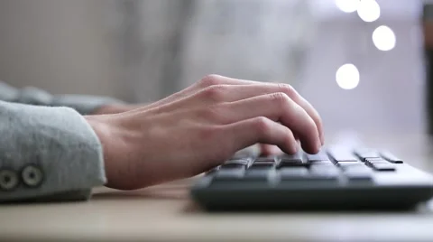 Hands typing on keyboard Stock Footage 56301288