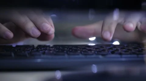 Hands typing on keyboard Stock Footage 56302450