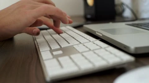 Hands typing on the keyboard Stock Footage 57490334