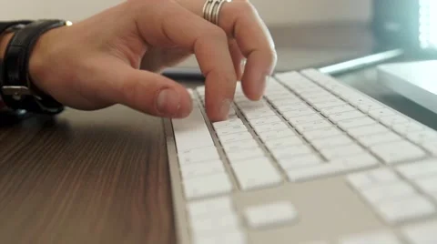 Hands typing on the keyboard Stock Footage 57493001