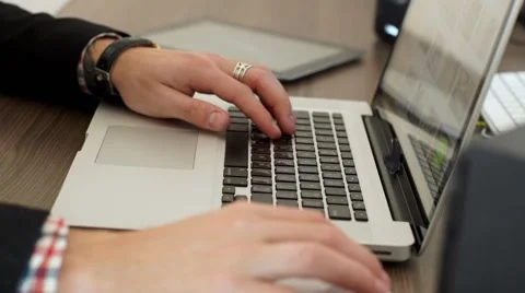 Hands typing on the keyboard Stock Footage 57495766