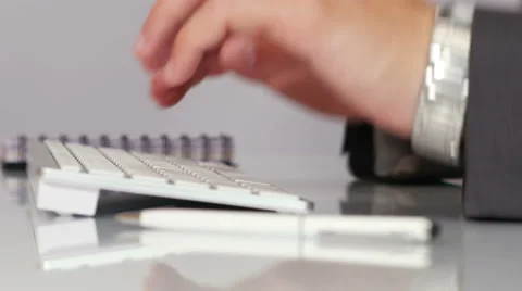 Hands typing on keyboard Stock Footage 65501583