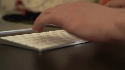 Hands typing on the keyboard Stock Footage 73697976