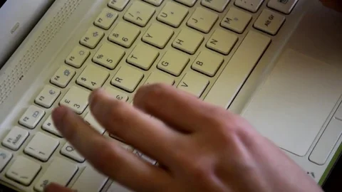 Hands typing on keyboard Stock Footage 74195256