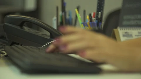 Hands typing on the keyboard Stock Footage 112291733
