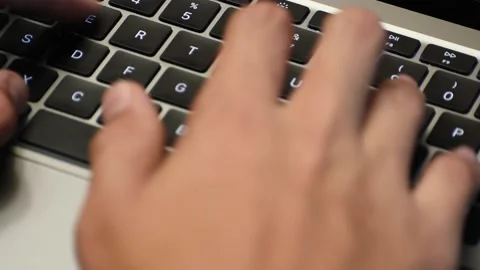 Hands Typing on Keyboard Video stock 143160798