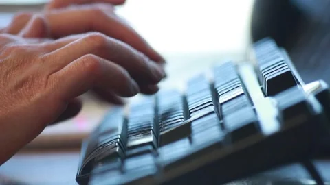 Hands typing on keyboard Stock Footage 274075781