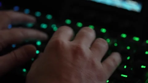 Hands typing on keyboard Video stock 346179811