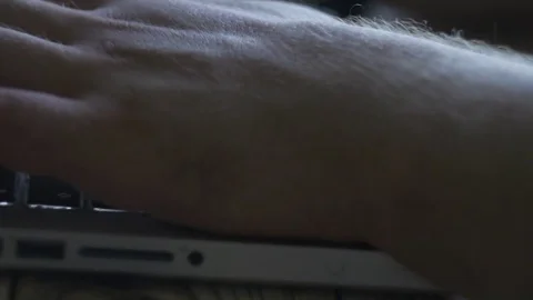 Hands typing on the keyboard. Man typing. wooden background Stock Footage 78383421