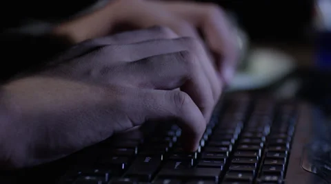 Hands typing on the keyboard in slow motion Stock Footage 67553464