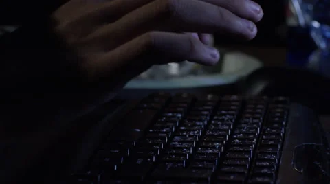 Hands typing on the keyboard in slow motion Stock Footage 67553479