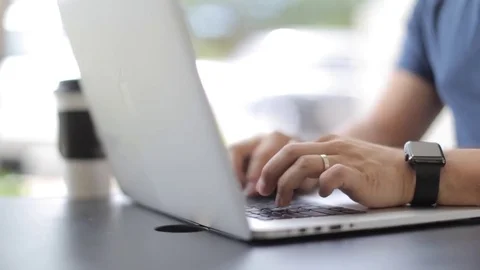 Hands Typing On Keyboard Smart Watch Видео 80603521