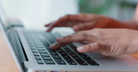 Hands typing on keyboard, a software engineer or woman programmer writing code Stock Footage 225291019