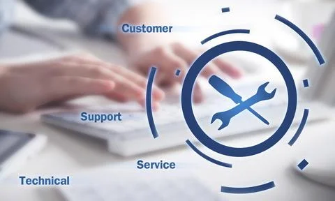 Hands typing in keyboard. Technical Support Customer Service Stock Photos