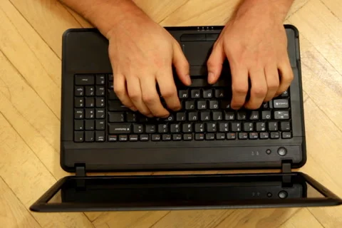  Hands typing on keyboard, top view Stock Footage 882929