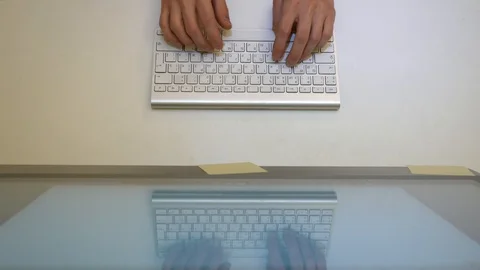 Hands typing on a keyboard top view Video stock 121190985