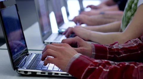 Hands Typing on a Laptop 1 Stock Footage 42739105