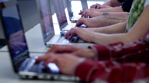 Hands Typing on a Laptop 2 Stock Footage 42738845